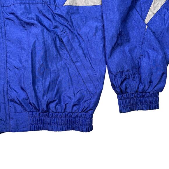Champion VTG 90s Lightweight Zip Up Windbreaker Track Jacket Blue Gray Large - Picture 4 of 8